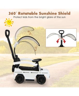 3-In-1 Kids Ride on Mercedes Benz G350 Push Car with Canopy