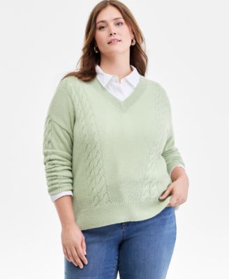 Charter Club - Plus Size 100% Cashmere Drop-Shoulder Sweater