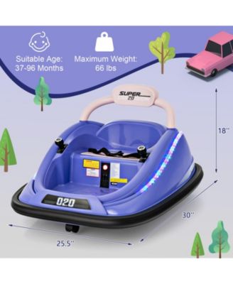 12V Kids Bumper Car Ride on Toy with Remote Control and 360 Degree Spin Rotation