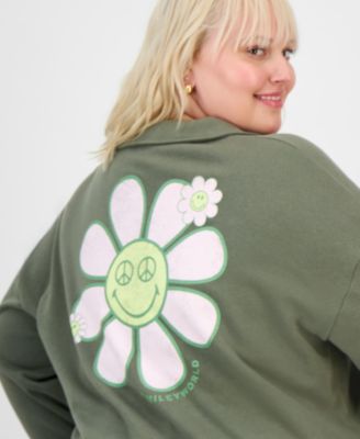 Trendy Plus Collared Sweatshirt