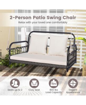 2-Person Outdoor Hanging Chair with Ropes