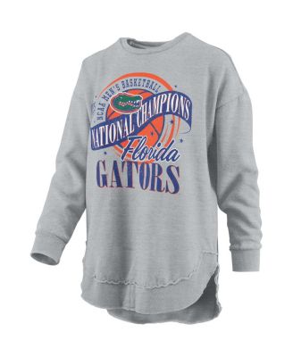 Women's Gray Florida Gators 2025 NCAA Men's Basketball National Champions Logo Long Sleeve T-Shirt