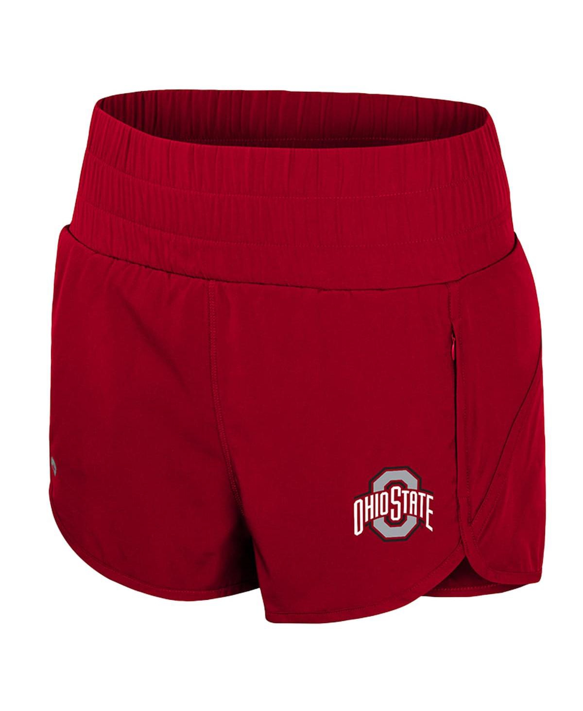 Colosseum Scarlet Ohio State Buckeyes Stop By Smocked High Waist Shorts