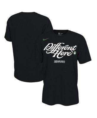 Nike - Men's and Women's Black Boston Celtics 2025 NBA Playoffs On-Court Mantra T-Shirt