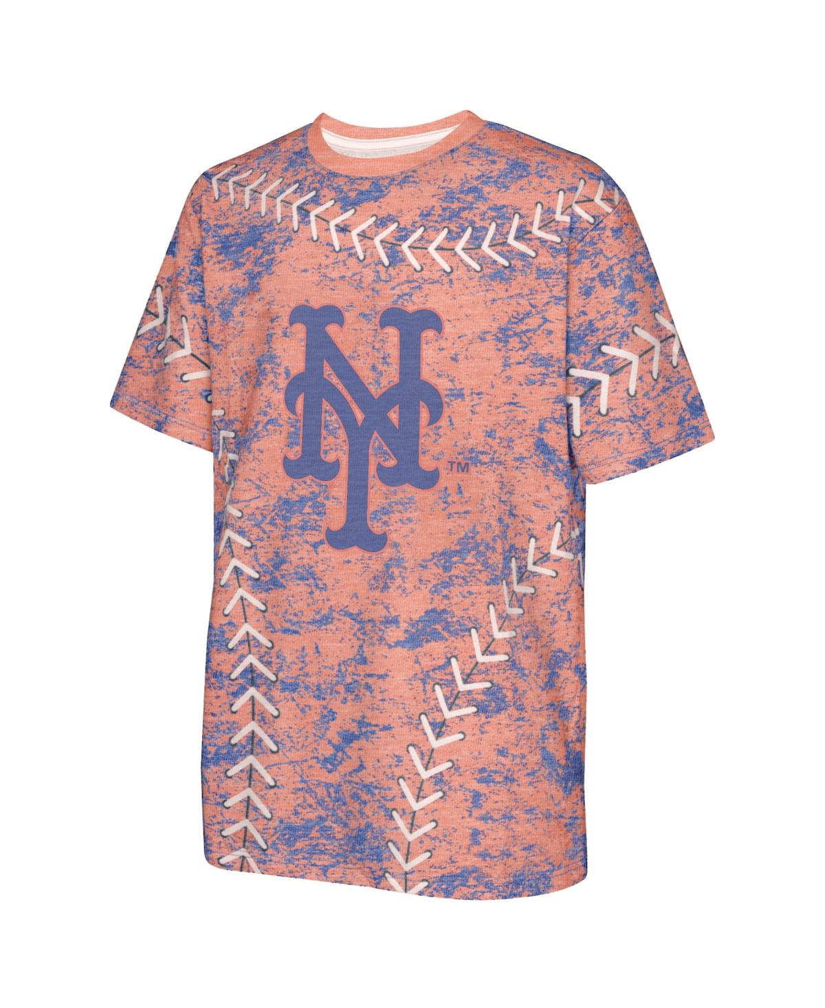 Outerstuff Big Boys And Girls Orange New York Mets Slide Score Bold T-shirt