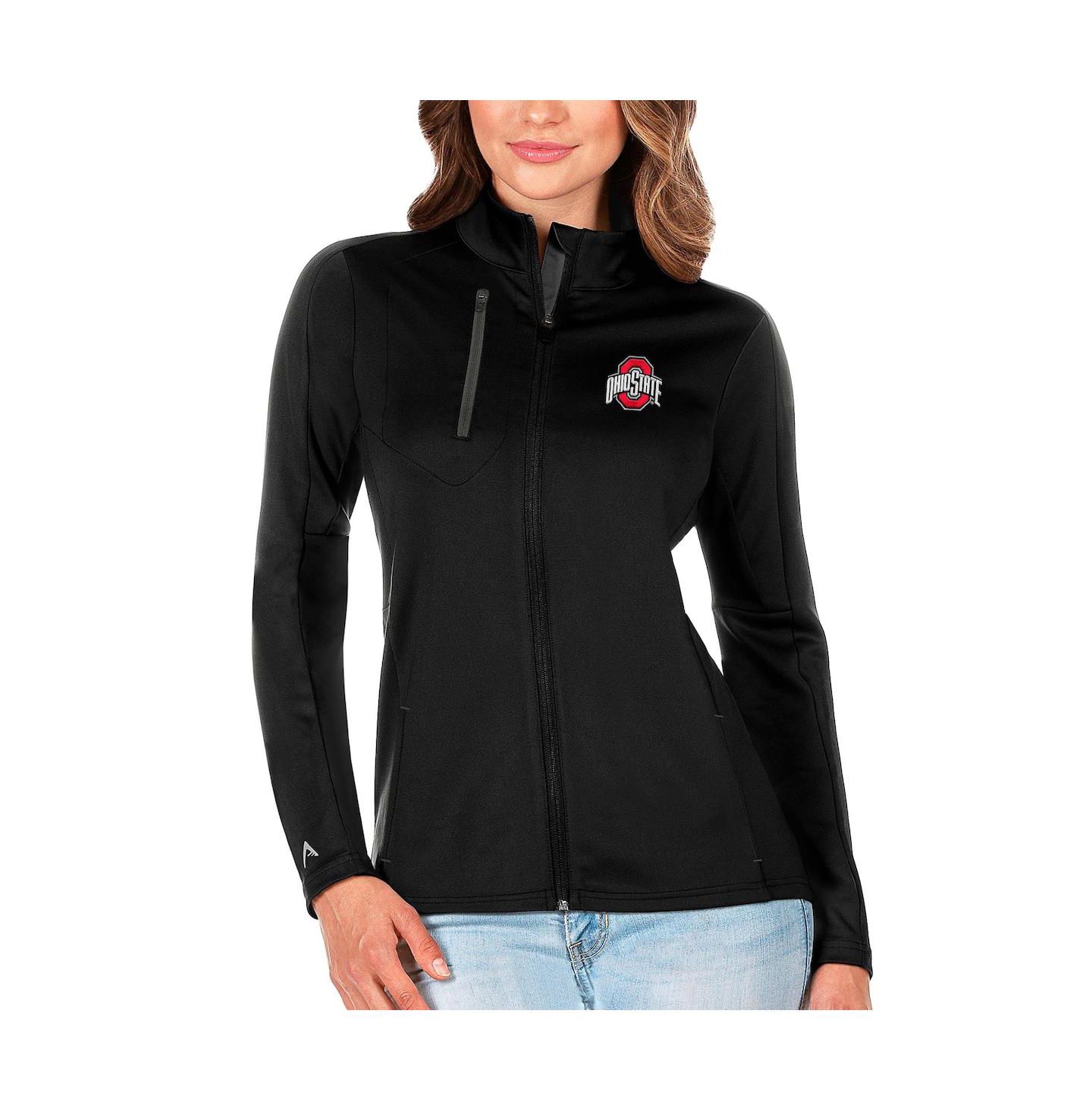 Женская куртка Antigua Black/Silver Ohio State Buckeyes Generation Full-Zip — фото 1