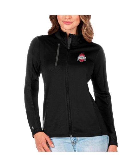 Женские куртки Antigua Women's Black/Silver Ohio State Buckeyes Generation Full-Zip Jacket