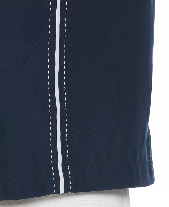 Men's Pick Stitch Panel Short Sleeve Button-Down Shirt - thumbnail 3