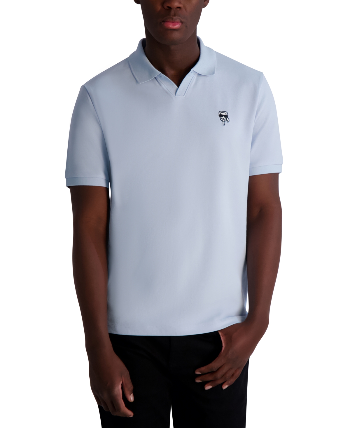 Karl Lagerfeld Men's Short Sleeve Karl Head Logo Pique Polo Shirt
