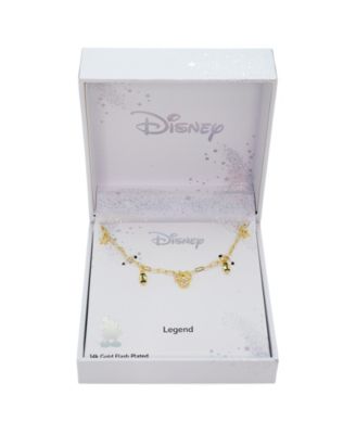 Cubic Zirconia Mickey Mouse Football Charm Necklace