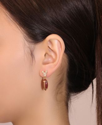 Cubic Zirconia Mickey Mouse Football Earring Set