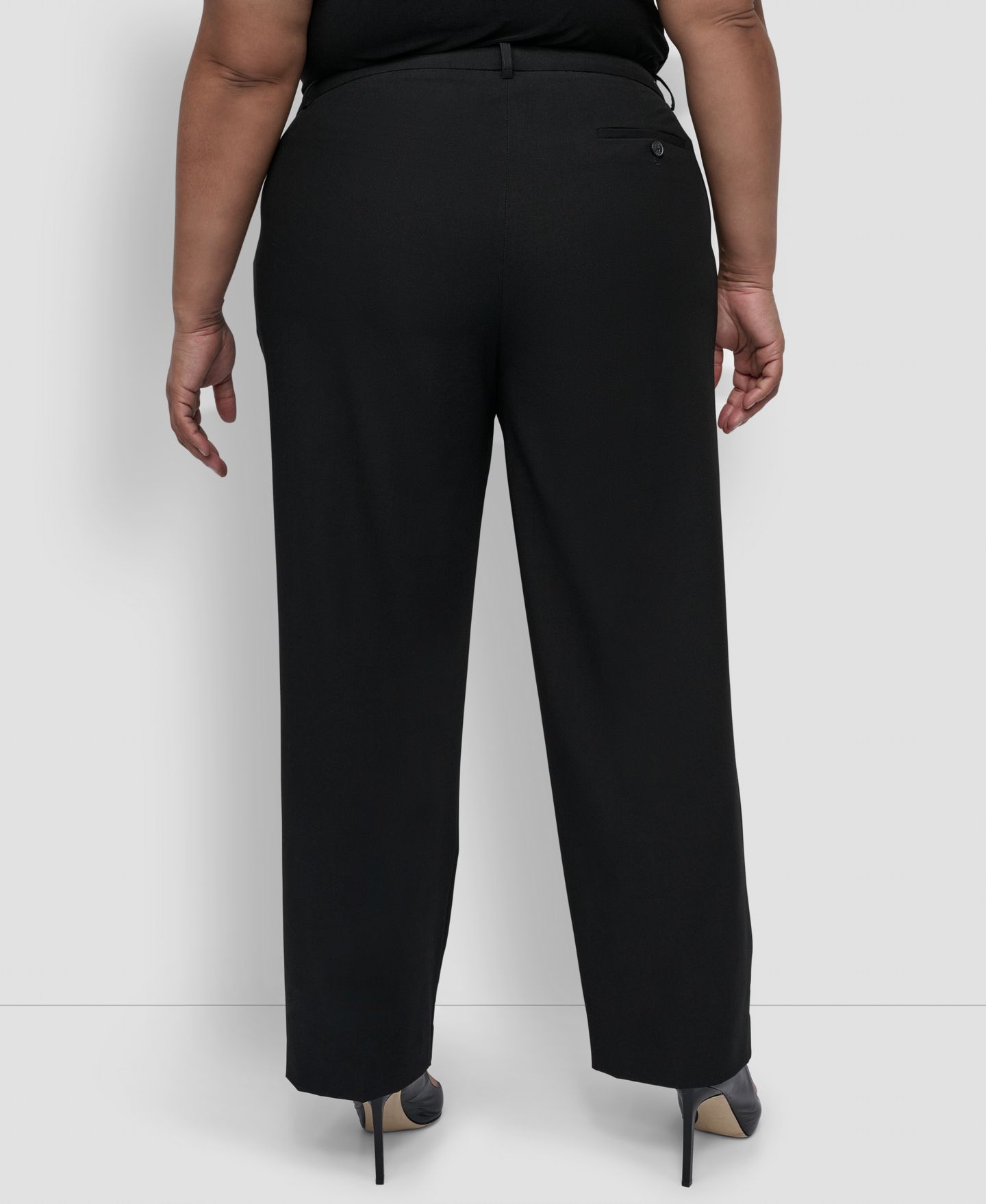 Женские брюки DKNY Plus Size Modern-Fit, цвет: Чёрный — фото 4