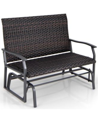 All Weather Outdoor 2-Person Swing Glider Bench with Quick Dry Foam Seat