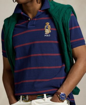 Men's Custom Slim Fit Bear Mesh Polo Shirt