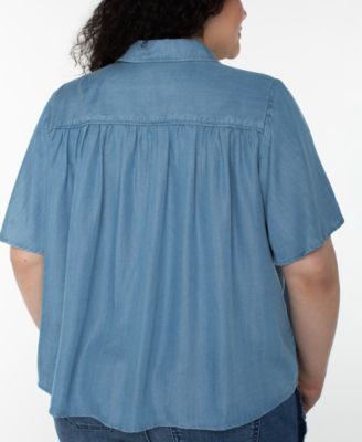 Plus Size Shirred Shirt