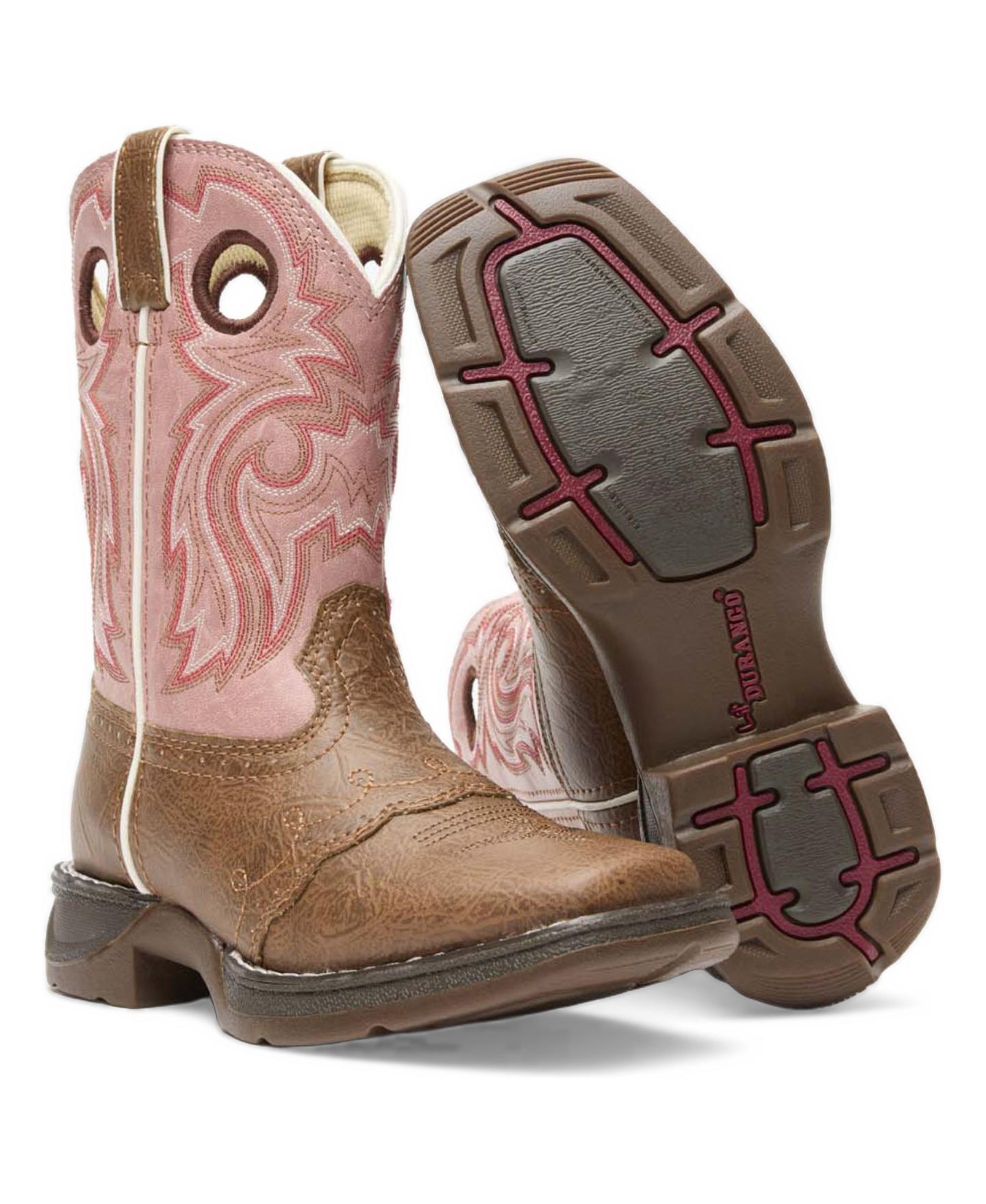 Детские ботинки Durango Lil' Rebel Western Boot, цвет: Светло-коричневый / Розовый — фото 2