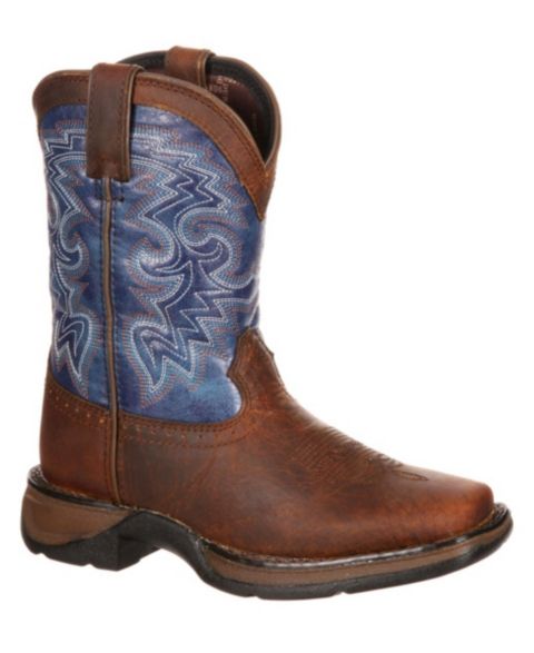 Детские ботинки Durango Lil' Rebel by Big Kid Western Boot, цвет: Коричневый / Синий