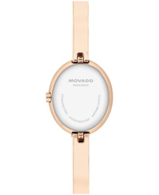 Women's Museum Oval Bangle Swiss Quartz Rose PVD Watch, 22 x 26mm