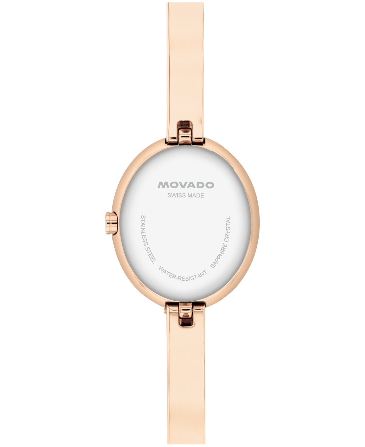 Movado Women's Museum Oval Bangle Swiss Quartz Rose Pvd Watch, 22 X 26mm In Pink