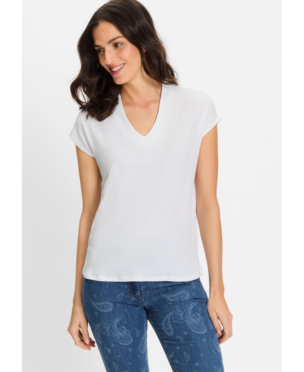 Women's Crinkle T-Shirt - White