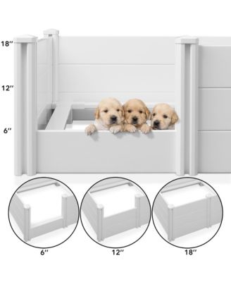 48" x 48" x 18" Whelping Box for Dogs and Puppies, Birthing Pen with Rails