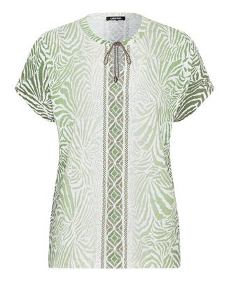 Women's Multi-Print Tie Neck T-Shirt