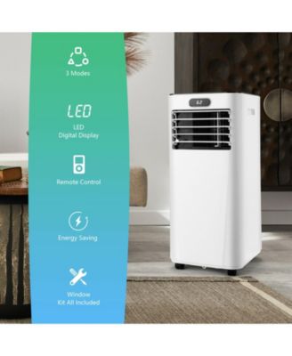 8000 BTU 3-in-1 Portable Air Conditioner with Remote Control