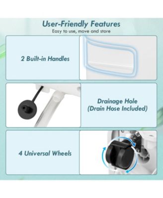 8000 BTU Portable Air Conditioner with Remote Control and LED Digital Display