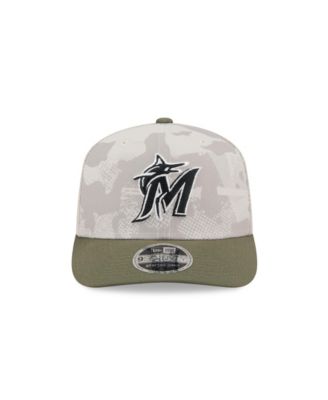 Men's Light Beige/Olive Miami Marlins 2025 Armed Forces Day 9SEVENTY Adjustable Hat