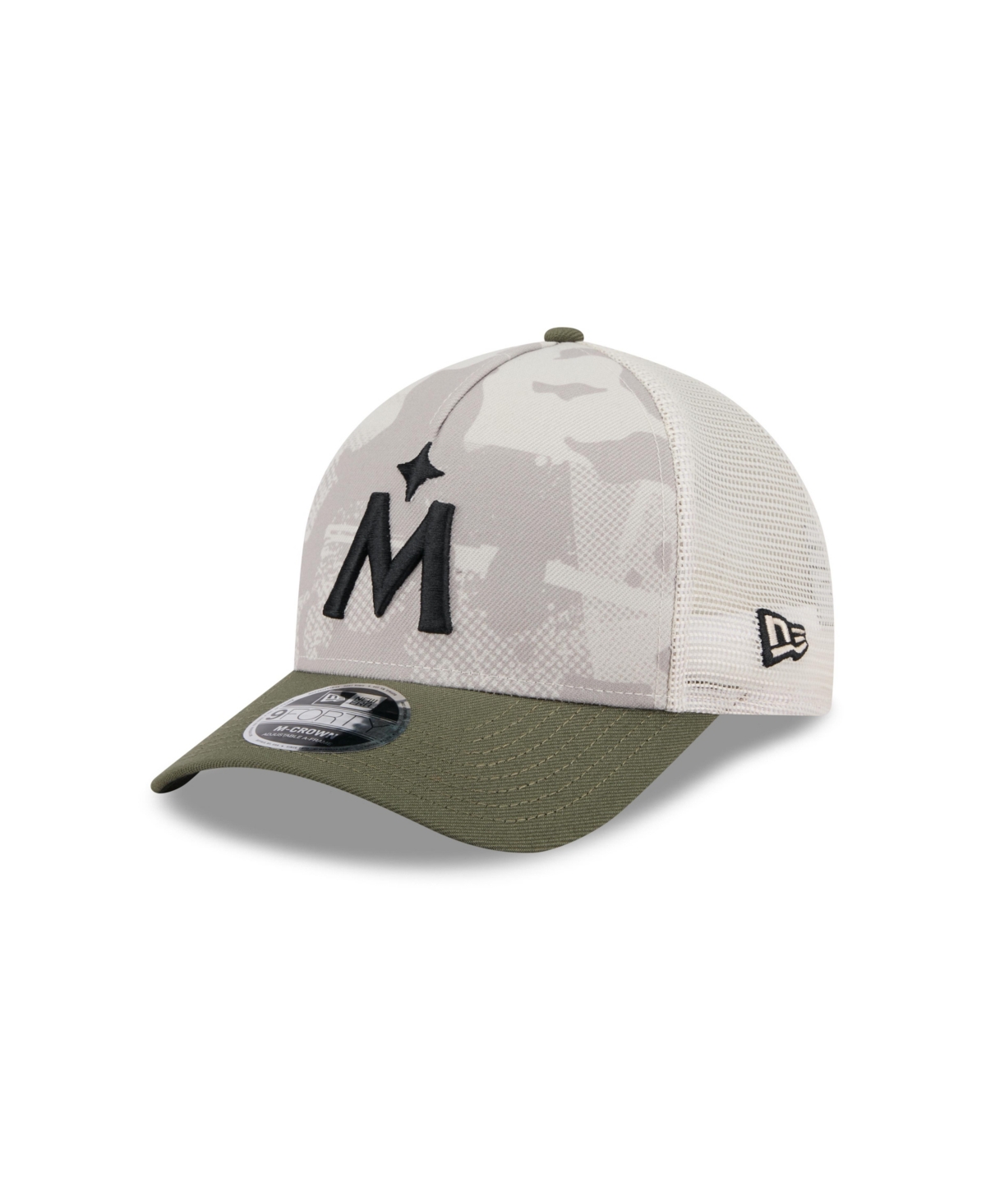 New Era Men's Light Beige/olive Minnesota Twins 2025 Armed Forces Day 9forty M-crown A-frame Adjustable Hat