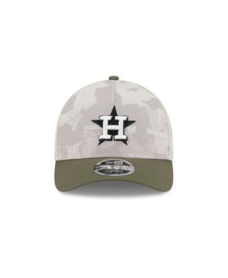 Men's Light Beige/Olive Houston Astros 2025 Armed Forces Day 9FORTY M-Crown A-Frame Adjustable Hat