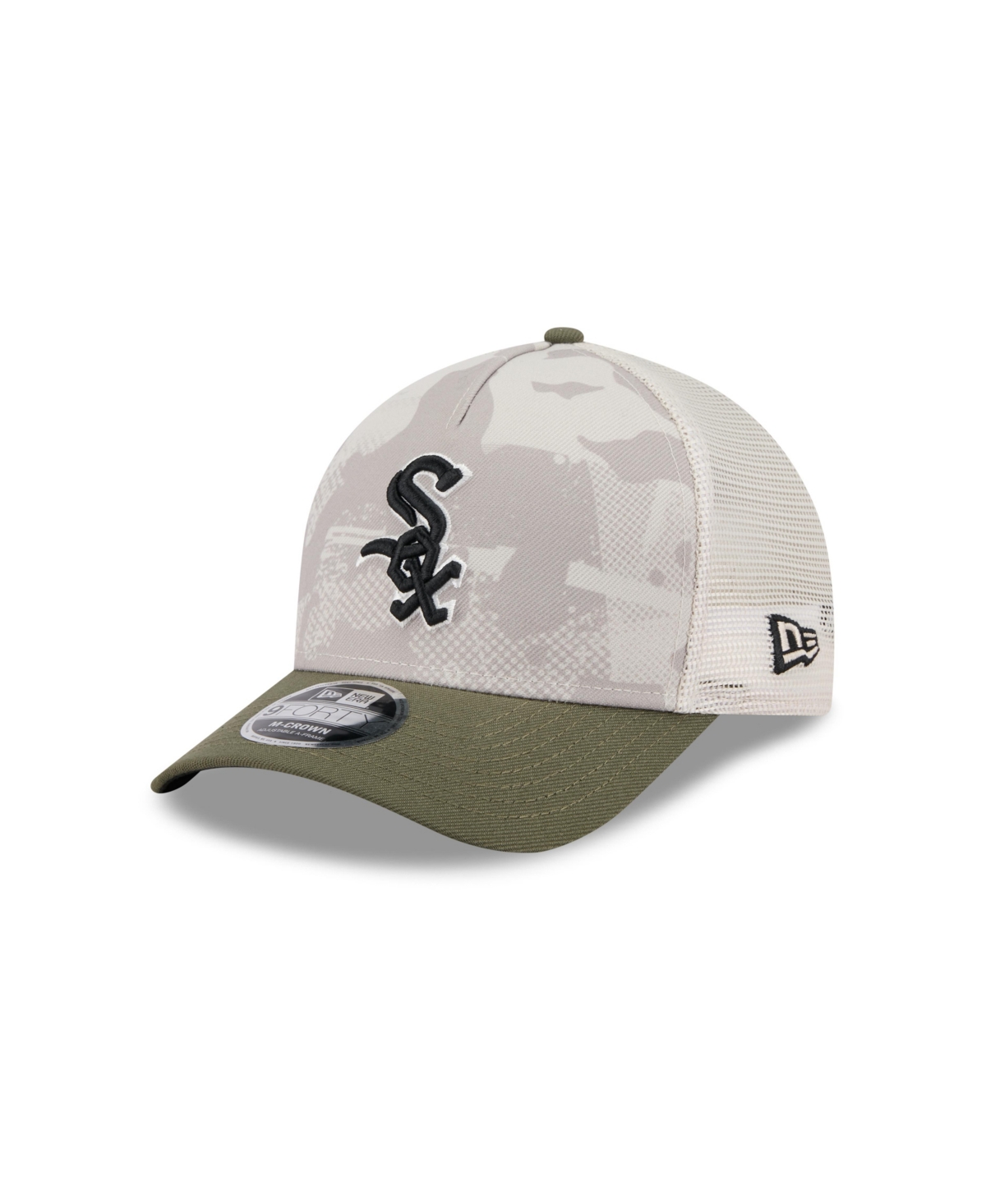 New Era Men's Light Beige/olive Chicago White Sox 2025 Armed Forces Day 9forty M-crown A-frame Adjustable Ha