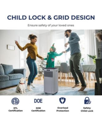 10,000 BTU 4-in-1 Portable Air Conditioner with Fan, Dehumidifier & Sleep Mode for Rooms up to 350 Sq Ft