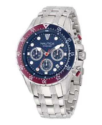 Men's Chronograph Silver-Tone Stainless Steel Watch Set, 44mm