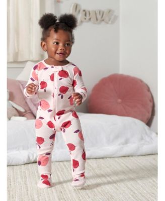 Toddler Girls 4-Pack Snug Fit Footed Cotton