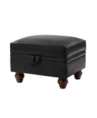 Sabina Transitional 27" Wide Ottoman with Solid Wood Legs