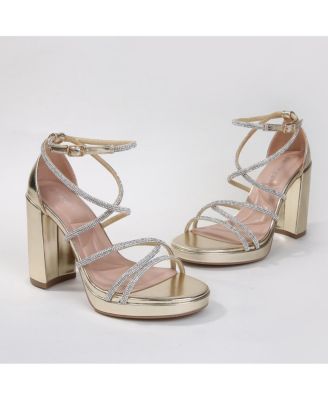 Gretta Rhinestone Strappy Platform Heels