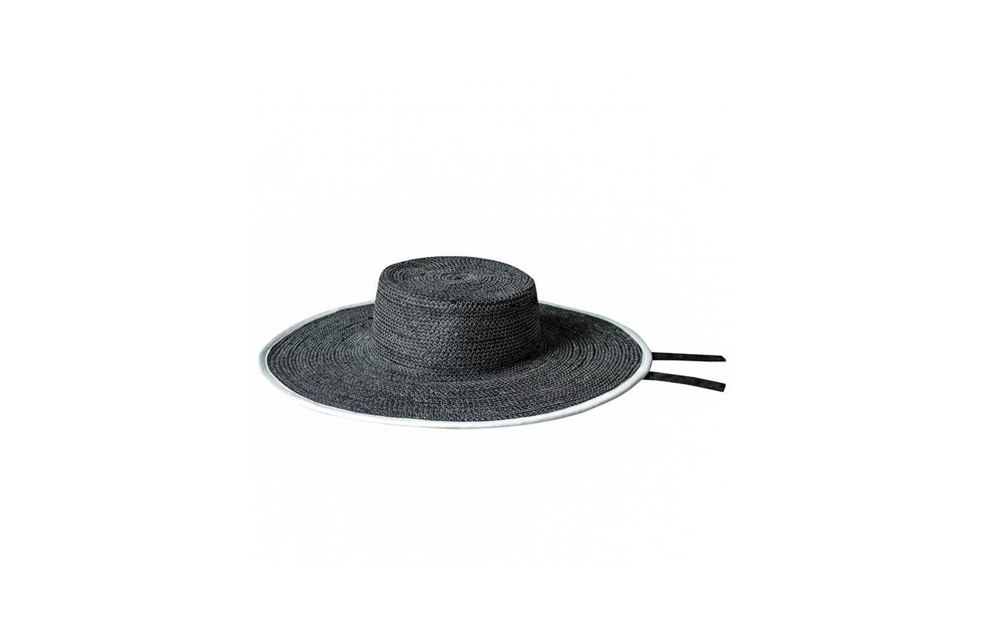 Женский головной убор Brunna.co Lolo Wide-brim Jute Boater, цвет: Чёрный — фото 1