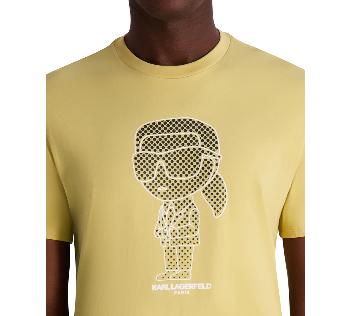 Karl Lagerfeld Paris Large Karl Character Logo Graphic T-shirt In Yellow