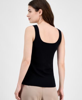 ★andar★ Air Cooling Square Neck Tank Top Light Blue Square Neck Tank Top for Women - Sleeveless Slim