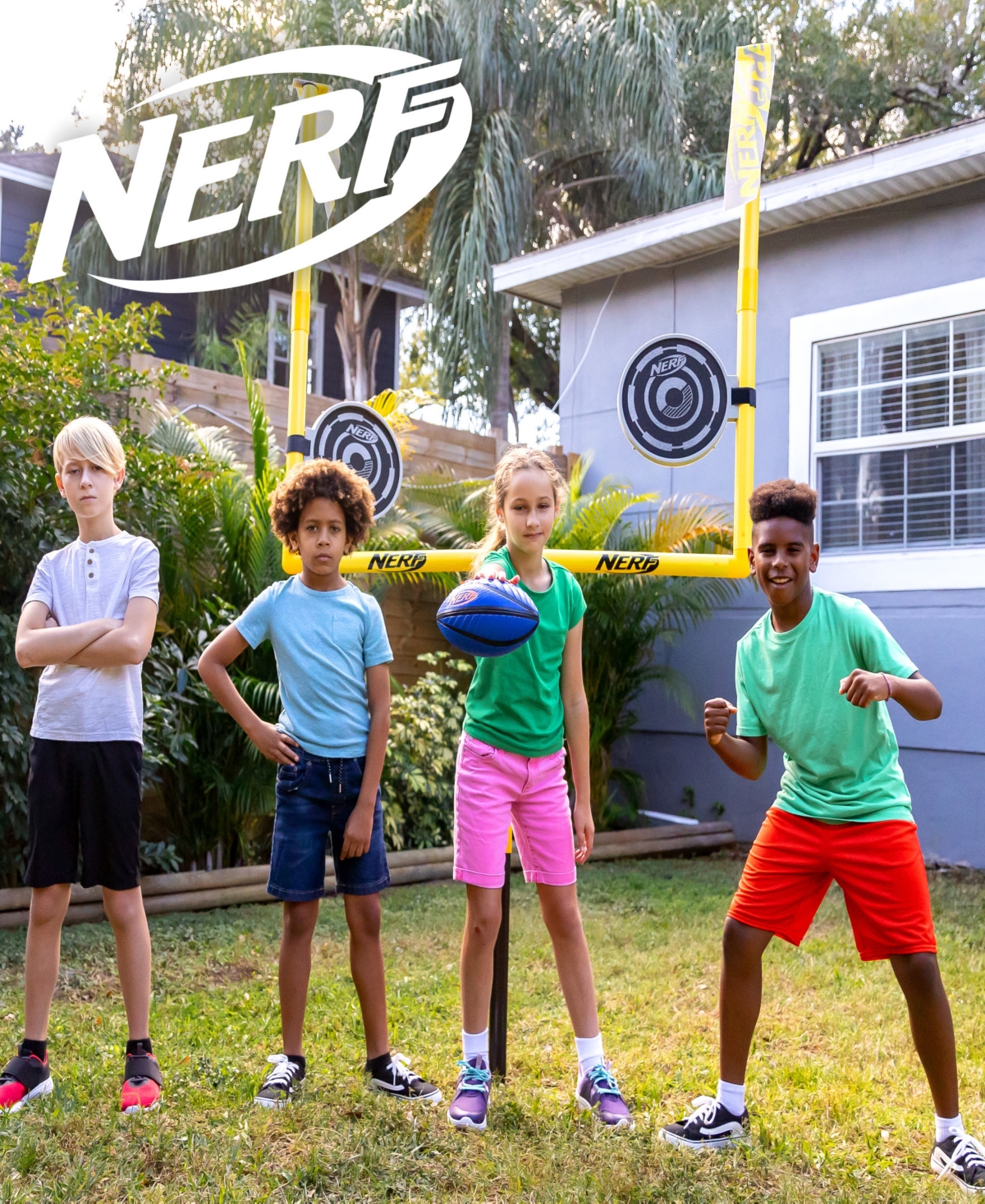 Franklin Sports Nerf Punt And Pass Football Goal Post Set