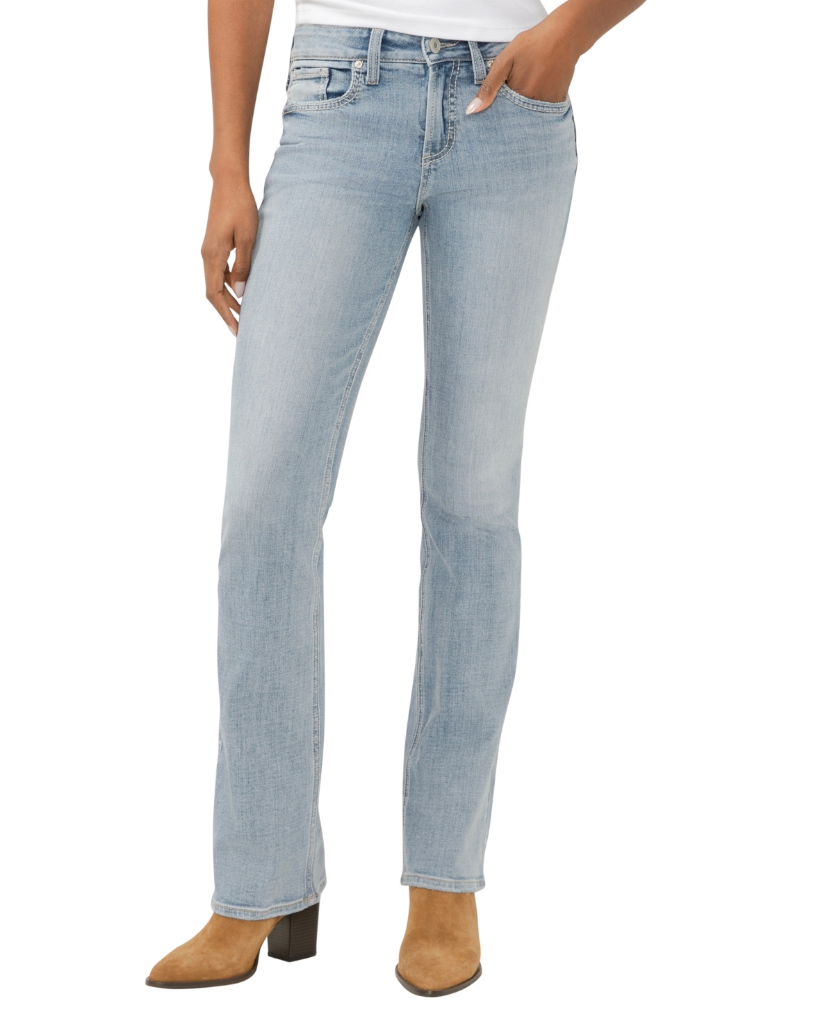 Women's Suki Mid Rise Curvy Fit Slim Bootcut Jeans - Blue Grass