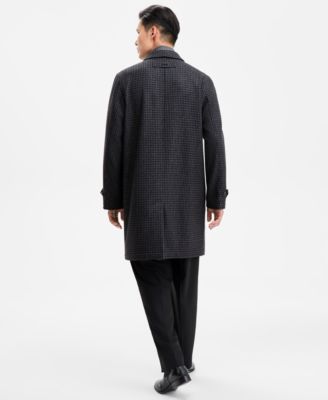 Men's Regular-Fit Houndstooth Overcoat