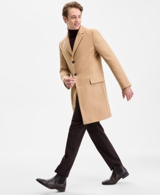 Men's Slim-Fit Solid Overcoat