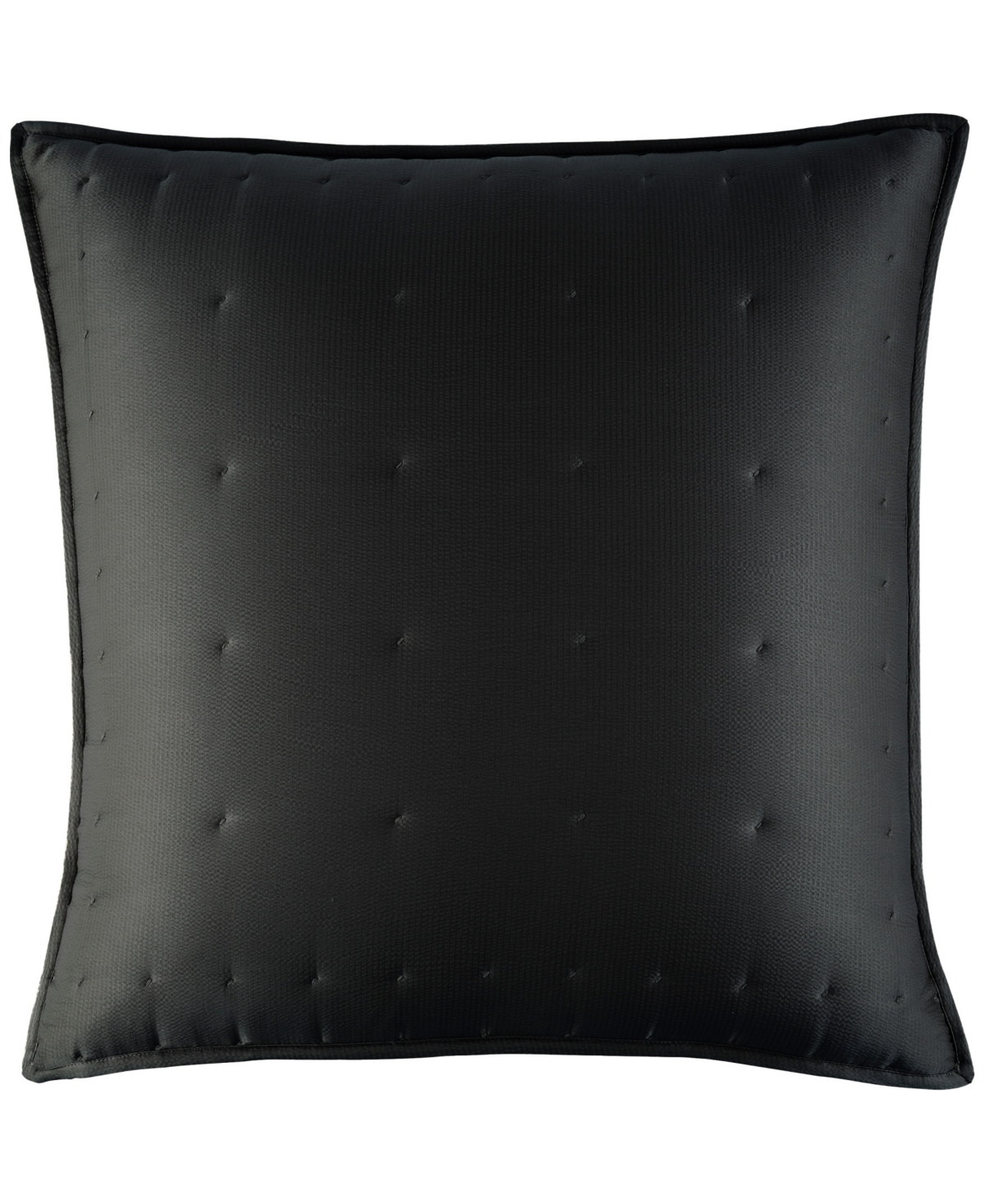 Hammered Silk Sham, European - Black