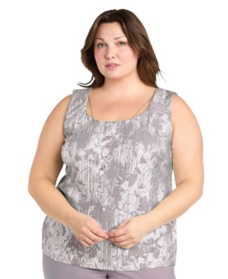 Plus Size 3-Pc. Embellished Jacket, Necklace Top & Pant Set