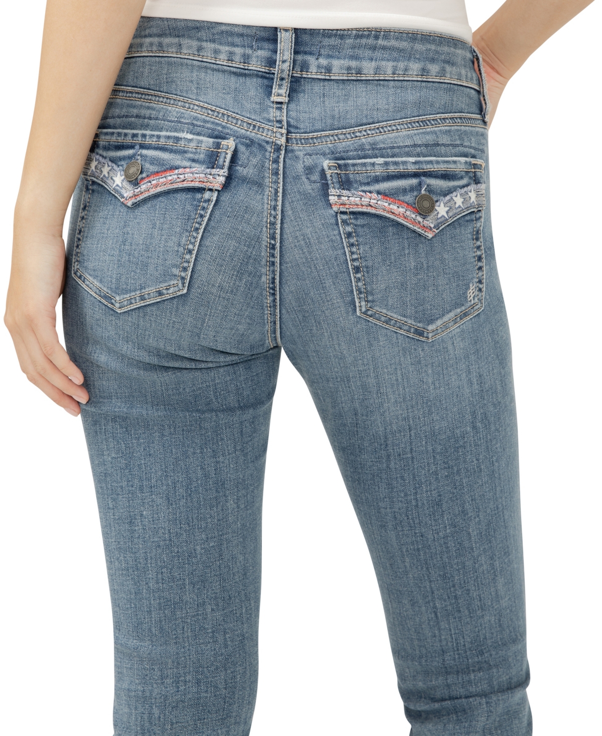 Shop Silver Jeans Co. Women's Elyse Mid Rise Comfort Fit Capri Jeans