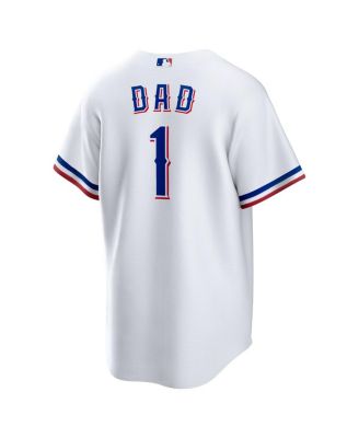 Men's&nbsp;White Texas Rangers 1 Dad Home Replica Jersey