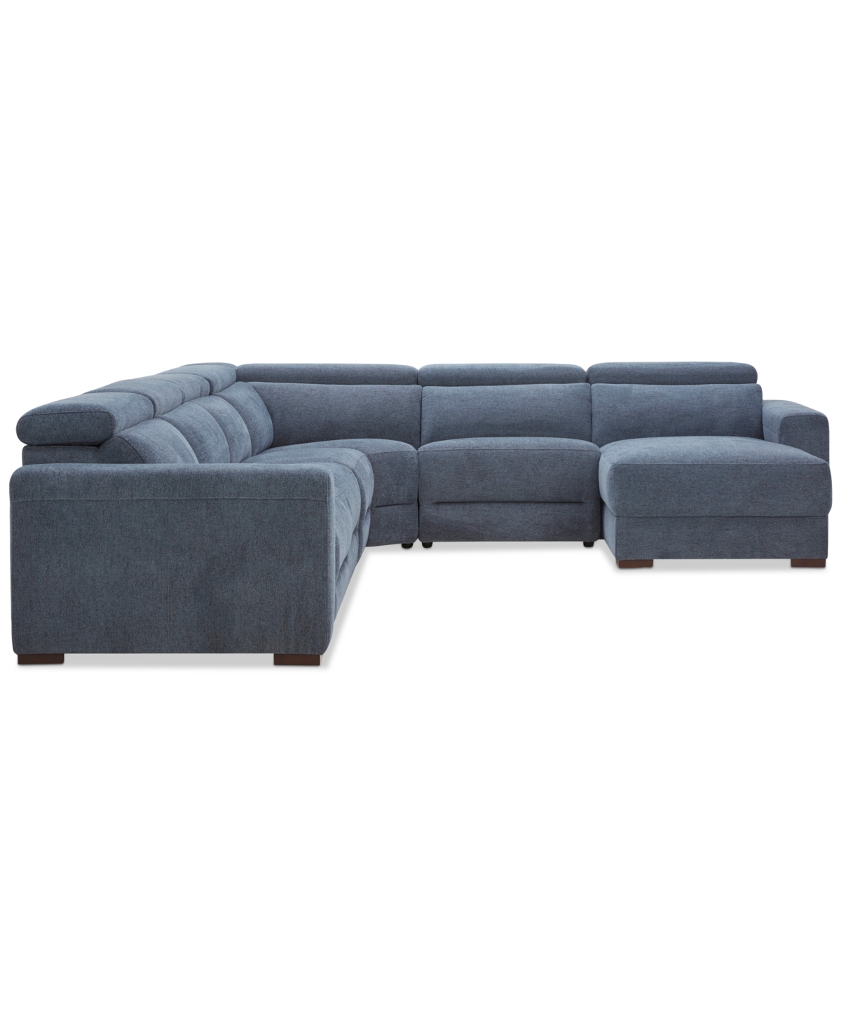 Macy's Nevio 6-pc. Fabric Power Headrest Sectional With 2 Power Motion Chairs