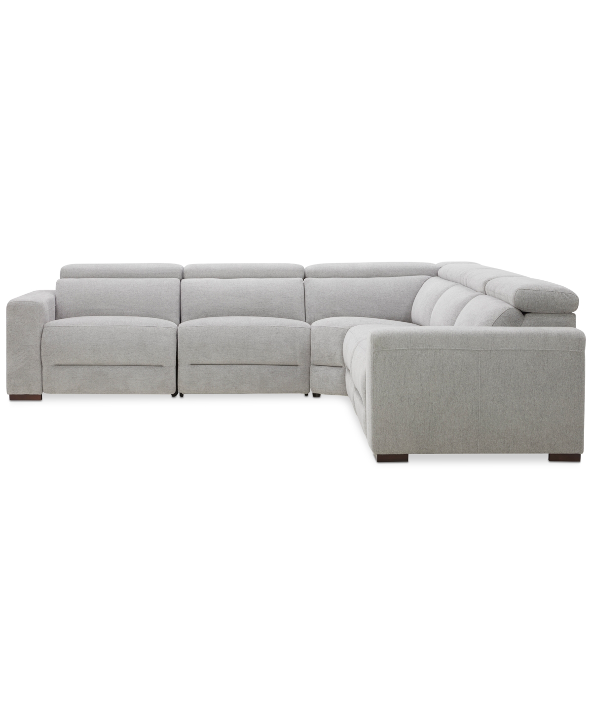 Macy's Nevio 5-pc. Fabric Power Headrest Sectional With 2 Power Motion Chairs